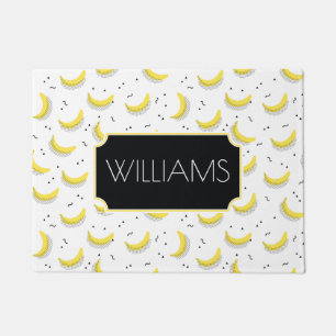 Geometric Bananas Add Your Name Doormat