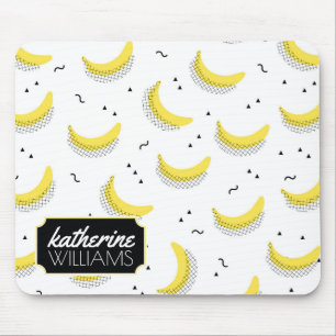 Geometric Bananas Add Your Name Mouse Pad
