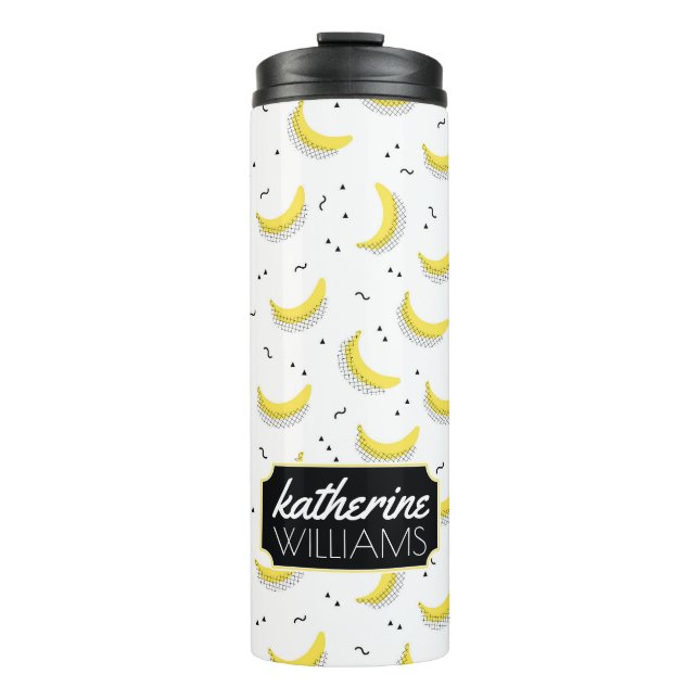 Geometric Bananas | Add Your Name Thermal Tumbler (Front)
