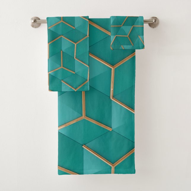 geometric bath towel set (Insitu)