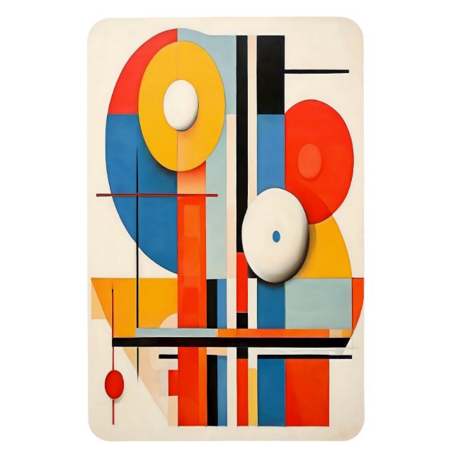 Geometric Bauhaus Minimalist Abstract Art Magnet (Vertical)