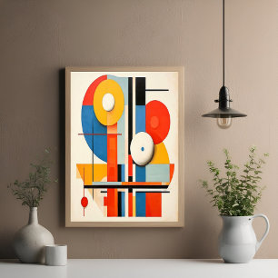 Geometric Bauhaus Minimalist Abstract Art Poster