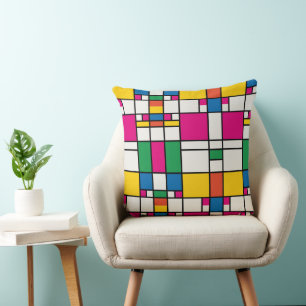 Geometric Bauhaus Pattern Cushion