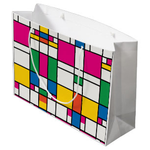 Geometric Bauhaus Pattern Large Gift Bag
