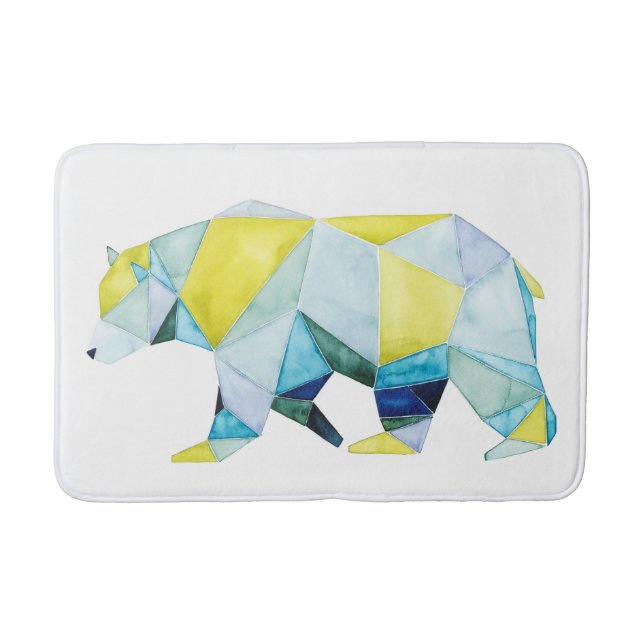 Geometric Bear Animal Bath Mat (Front)
