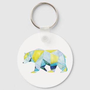Geometric Bear Animal Key Ring