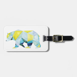 Geometric Bear Animal Luggage Tag