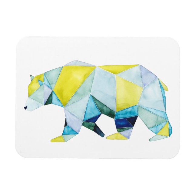 Geometric Bear Animal Magnet (Horizontal)