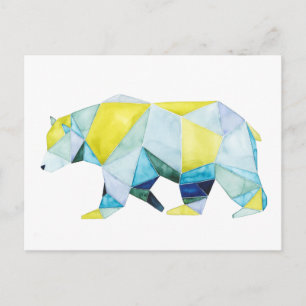 Geometric Bear Animal Postcard