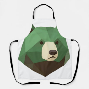 Geometric Bear Head Low Poly Apron