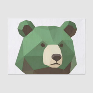Geometric Bear Head Low Poly Tissue Paper