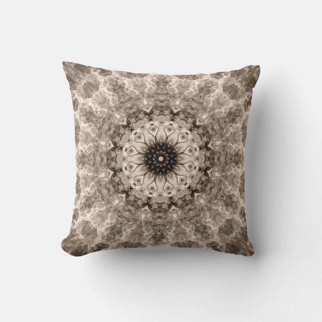 geometric, beige, brown, mandalas cushion (Front)