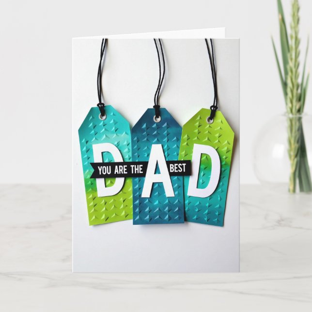 Geometric Best Dad Banner Card (Front)