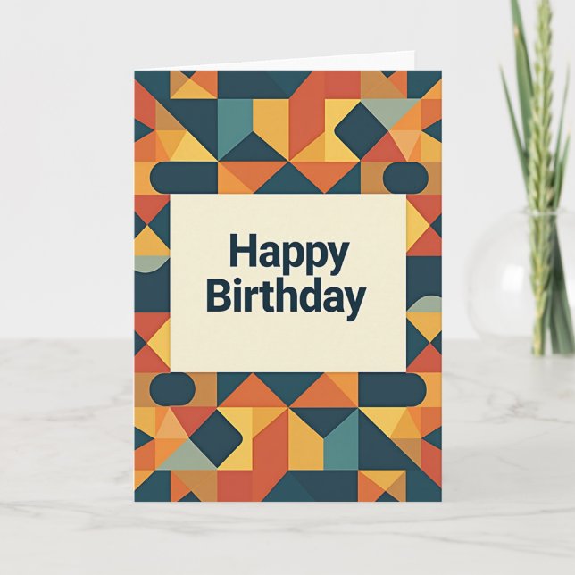 Geometric Birthday Art Card (Front)