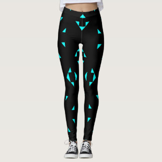 Geometric black and blue pattern Leggings