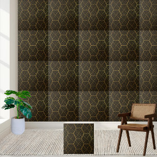 Geometric Black and Gold Tile
