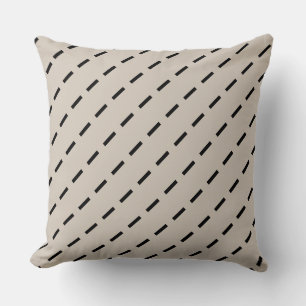 Geometric Black and Ivory dash Modern Cushion