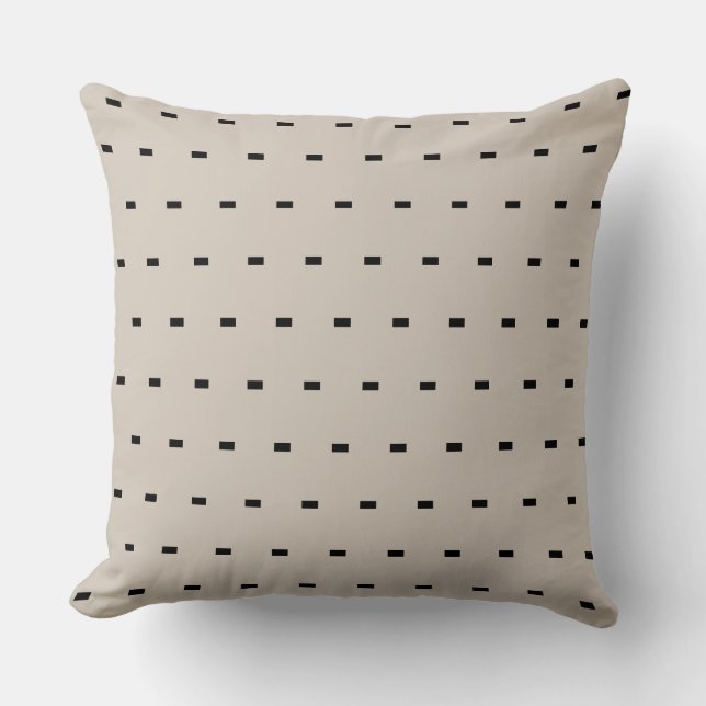 Geometric Black and Ivory dash Modern Cushion (Front)
