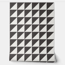 Geometric Black And Off-White Triangles Wallpaper