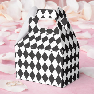 Geometric Black and White Diamond Halloween Favour Box
