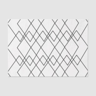 Geometric Black and White Geometric Diamond Tissue Paper