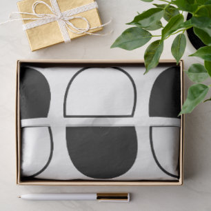 Geometric Black and White Half Circle Tissue Paper