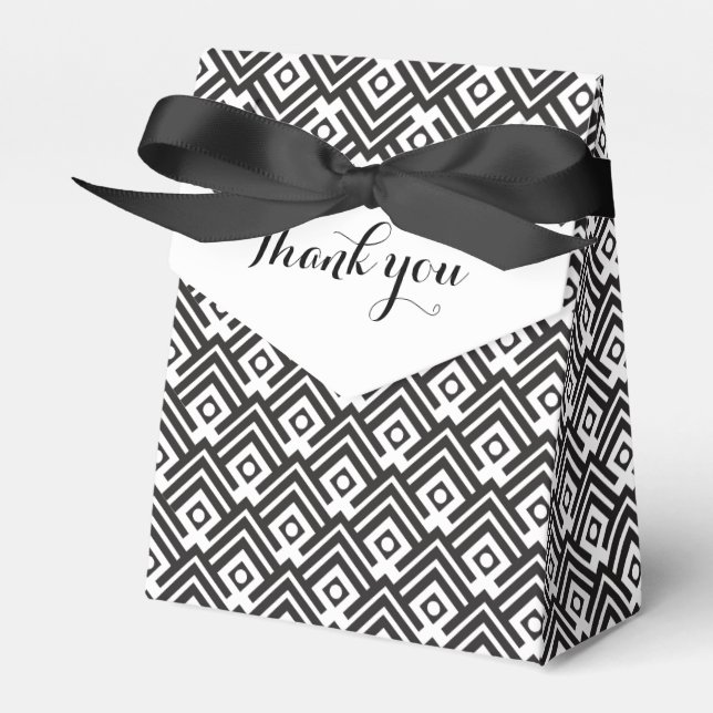 Geometric black and white thank you gift box (Front Side)