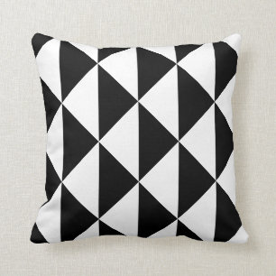 Geometric Black and White Triangle Pattern Cushion