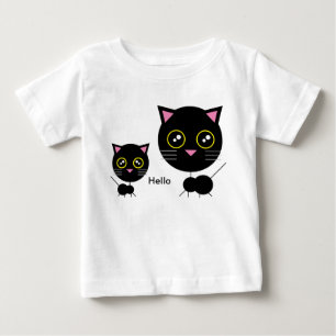 Geometric Black Cat  Baby T-Shirt