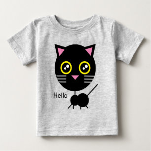 Geometric Black Cat T-Shirt