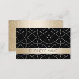 Geometric Black & Gold Funeral Service Business Card