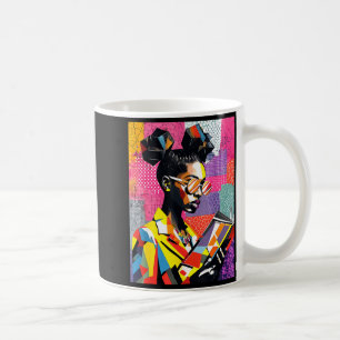 Geometric black history educated women reading coffee mug