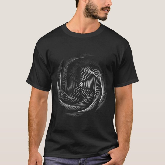 Geometric Black Hole Optical Illusion Spiral Tripp T-Shirt (Front)