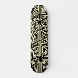 Geometric - Black on Cream Skateboard