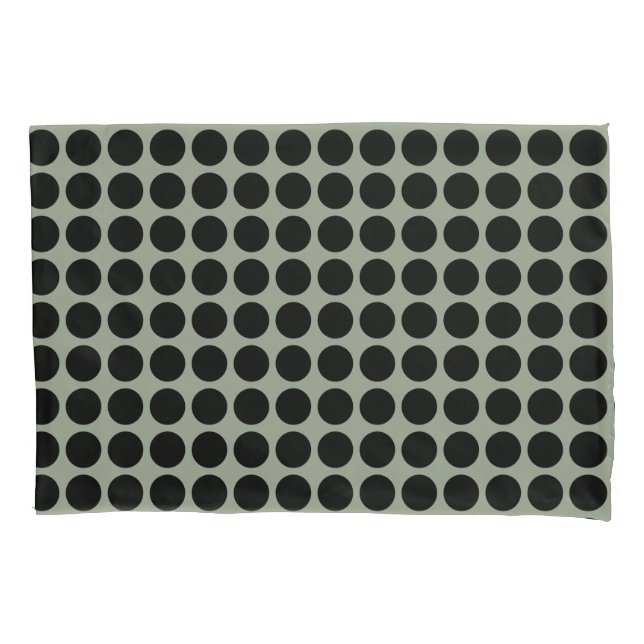 Geometric Black Polka Dots on any Colour Pillowcase (Front)