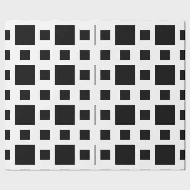 Geometric Black Squares Wrapping Paper (Seam)