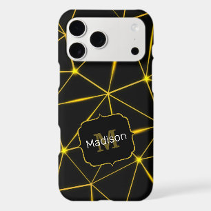 Geometric black triangles gold lines Monogram