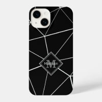 Geometric black triangles white lines Monogram