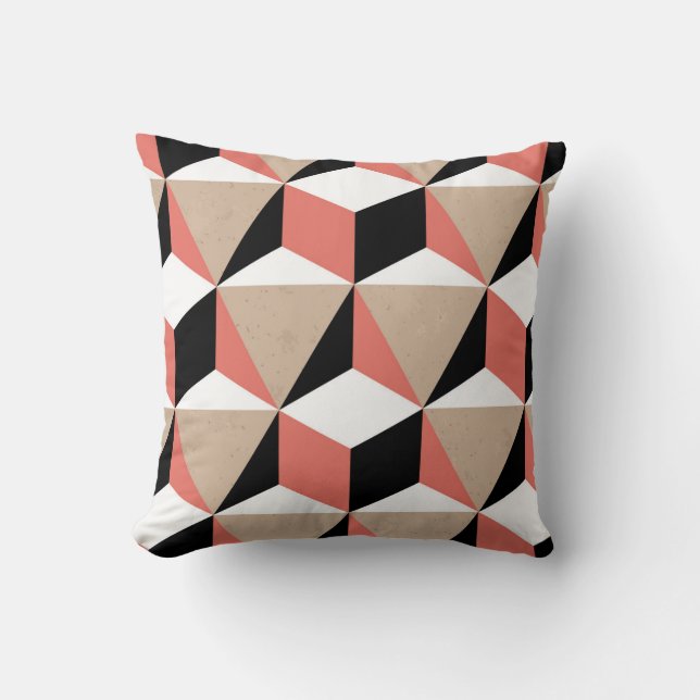 Geometric black white coral pattern. cushion (Front)