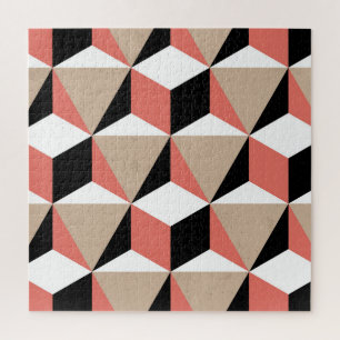Geometric black white coral pattern. jigsaw puzzle