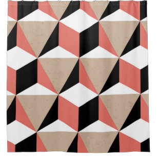 Geometric black white coral pattern. shower curtain
