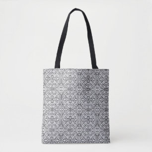 Geometric black white design abstract art  tote bag