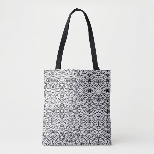 Geometric black white design abstract art  tote bag (Front)