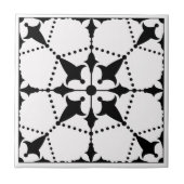 Geometric Black White Pattern Decorative  Ceramic Tile (Front)