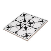 Geometric Black White Pattern Decorative  Ceramic Tile (Side)