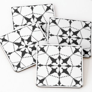 Geometric Black White Pattern Decorative Ceramic Tile