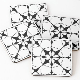 Geometric Black White Pattern Decorative  Ceramic Tile