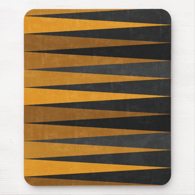 Geometric Black Yellow Mouse Pad (Front)