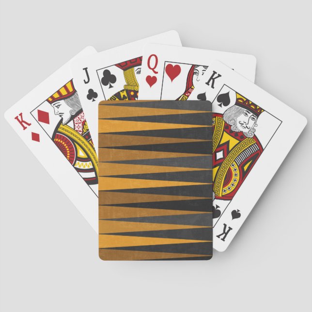 Geometric Black Yellow Playing Cards (Back)