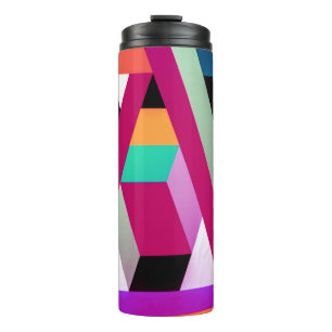 Geometric Block Art Bright Colourful Trendy Thermal Tumbler